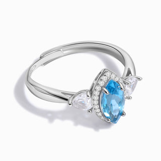 Sky Whisper | Blue Topaz Marquise Ring Adjustable - MiraVana Jewelry