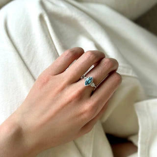 Sky Whisper | Blue Topaz Marquise Ring Adjustable - MiraVana Jewelry