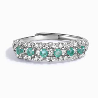 Evergreen Grace | Emerald Vintage Ring Adjustable - MiraVana Jewelry
