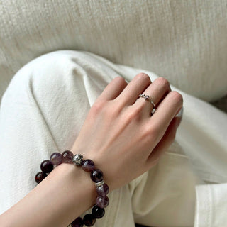 Inner Realms | Amethyst & Purple Phantom Quartz Bracelet - MiraVana Jewelry