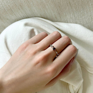 Fire Within | Garnet Petite Silver Ring Adjustable - MiraVana Jewelry