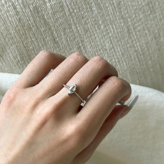 Moonlit Whispers | Marquise Moonstone Ring Adjustable - MiraVana Jewelry