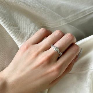 Stellar Gleam | Moissanite Comet Ring Adjustable - MiraVana Jewelry