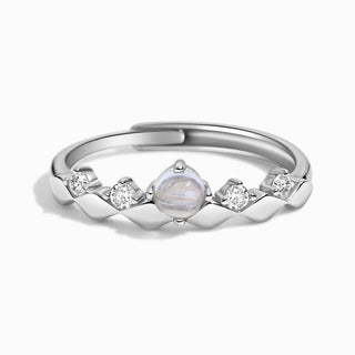 Lunar Radiance | Moonstone Engagement Ring Adjustable - MiraVana Jewelry