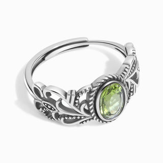 Radiant Green | Peridot Vintage - Style Ring Adjustable - MiraVana Jewelry