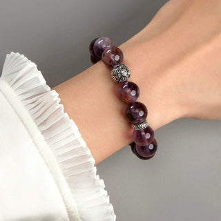 Inner Realms | Amethyst & Purple Phantom Quartz Bracelet - MiraVana Jewelry