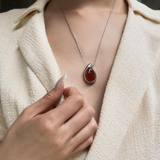 Radiant Ember | Red Agate Pendant Necklace - MiraVana Jewelry