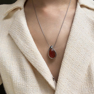 Radiant Ember | Red Agate Pendant Necklace - MiraVana Jewelry