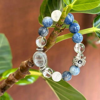 Indigo Dreamscape | White Crystal Aquamarine Bracelet - MiraVana Jewelry