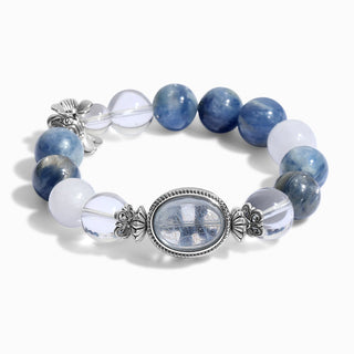 Indigo Dreamscape | White Crystal Aquamarine Bracelet - MiraVana Jewelry