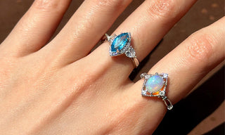 Stellar Veil | Blue Topaz & Opal Jewelry Set - Stellar Veil | Blue Topaz & Opal Jewelry Set - MiraVana Jewelry