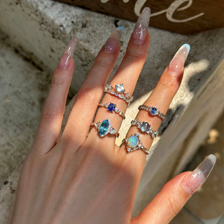 Sky Whisper | Blue Topaz Marquise Ring Adjustable - MiraVana Jewelry